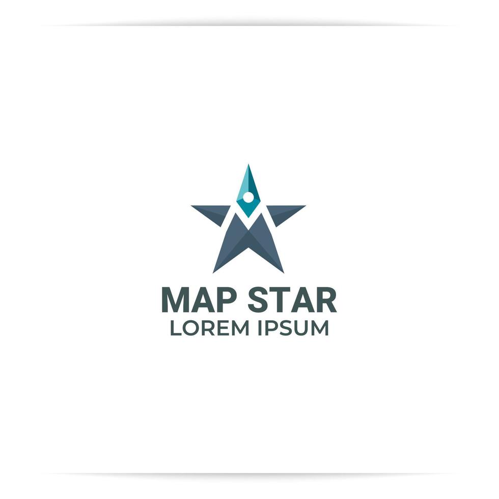 logo design map star vector