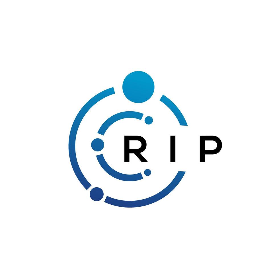 diseño de logotipo de tecnología de letra rip sobre fondo blanco. rip creative initials letter it concepto de logotipo. diseño de letras rasgadas. vector