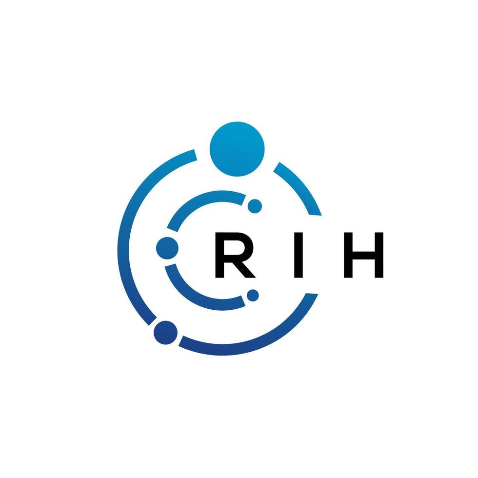 RIH letter technology logo design on white background. RIH creative initials letter IT logo concept. RIH letter design. vector