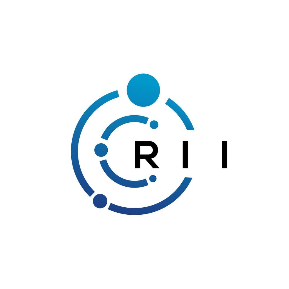 RII letter technology logo design on white background. RII creative initials letter IT logo concept. RII letter design. vector