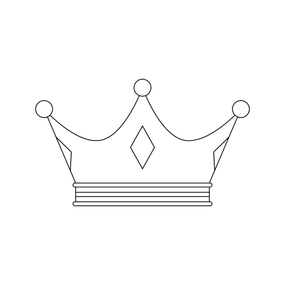 Coloring page with Crown for kids vector