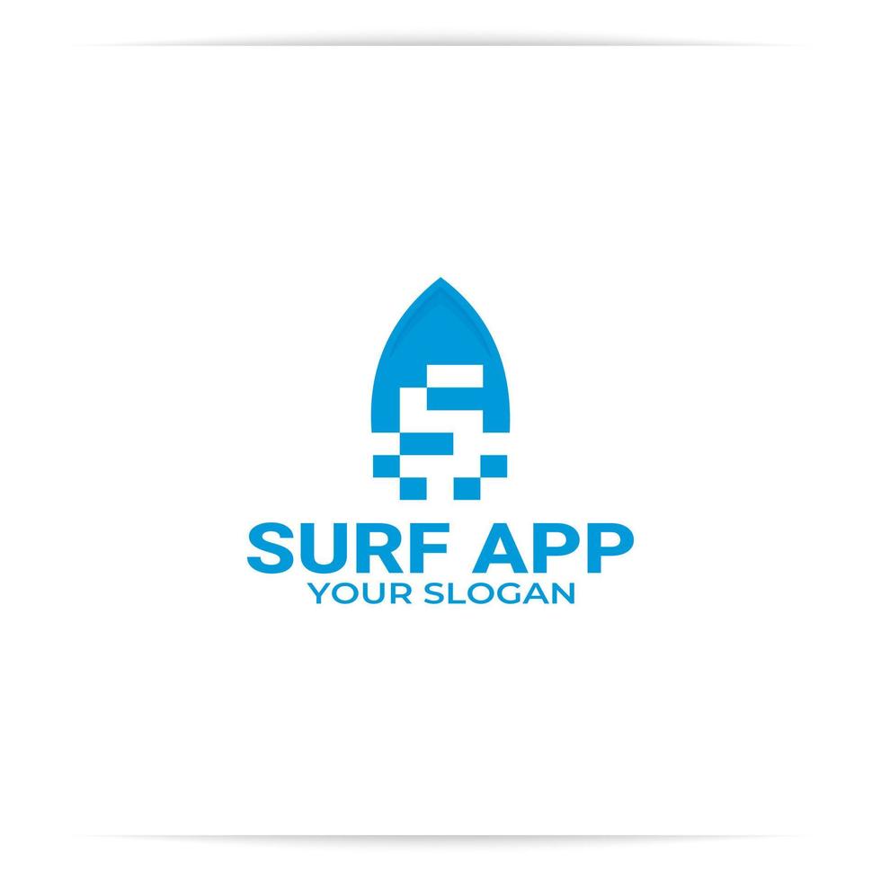 logo letter S surfboard technology vector