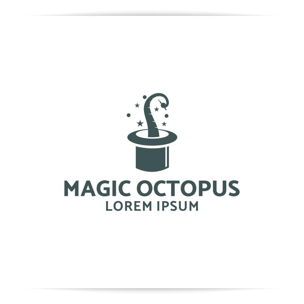 vector de diseño de logotipo mágico de pulpo, tentáculos, circo, sorpresa