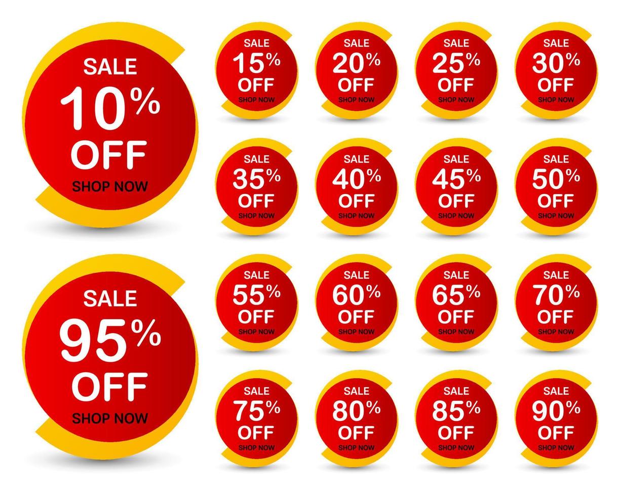 Sale and discount labels on white background vector