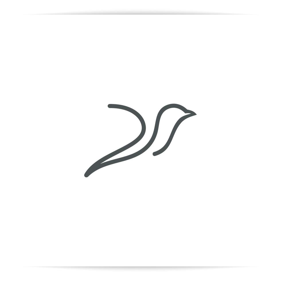 vector de línea de mosca de colibrí abstracto de logotipo