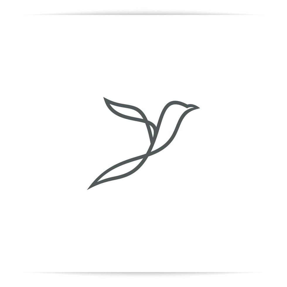 logo abstract hummingbird fly line vector