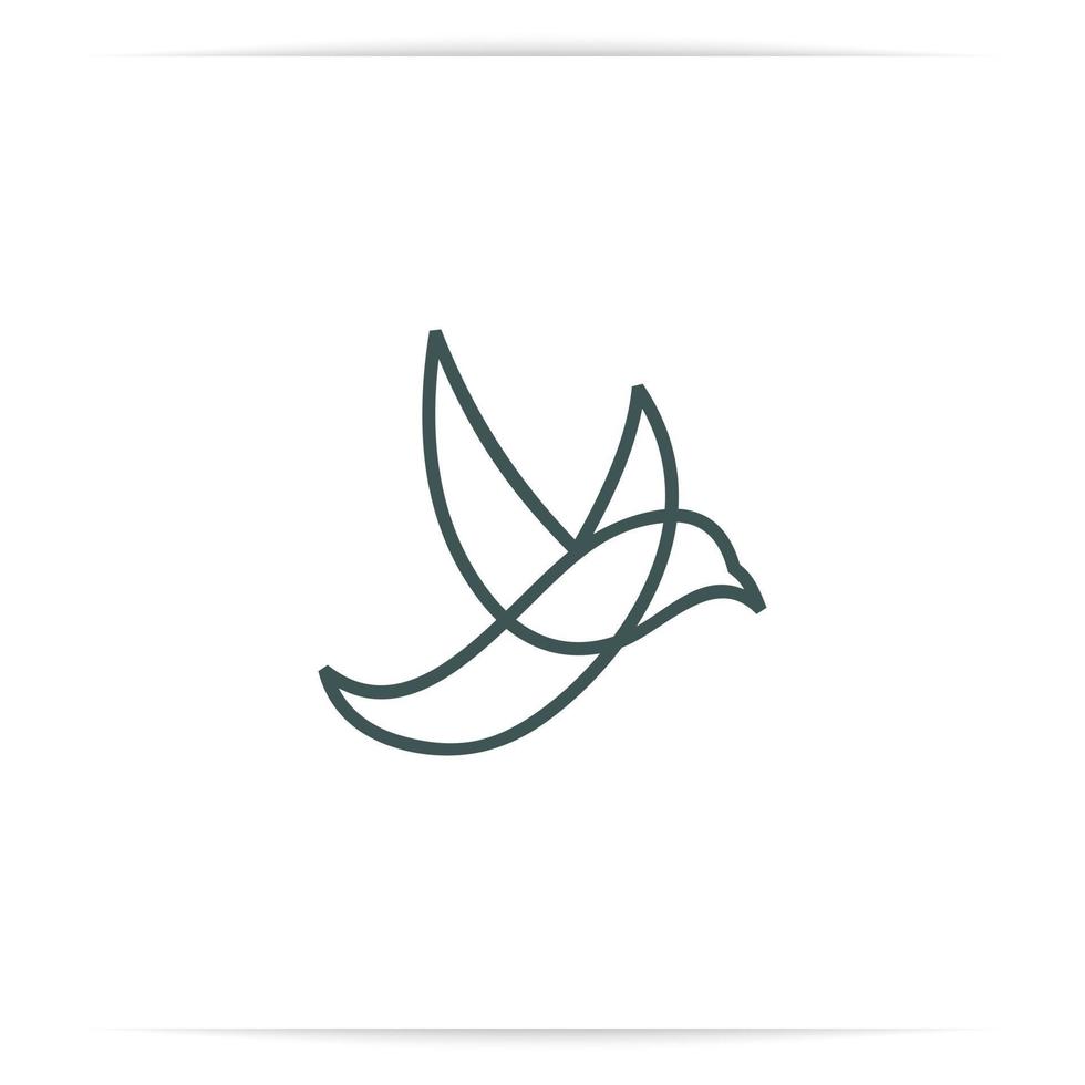 logo abstract hummingbird fly line vector