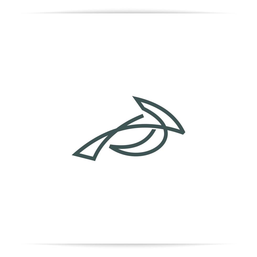 bird cardinal line logo design vector. vector