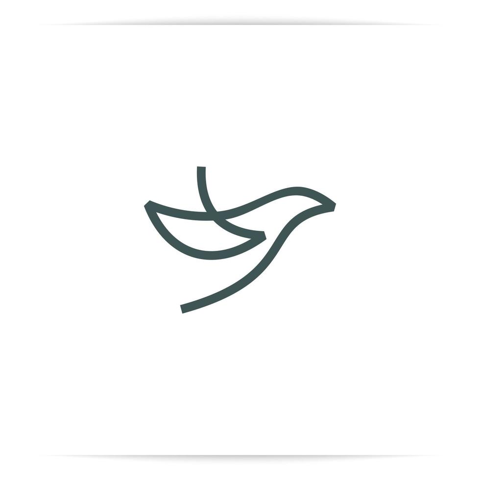 logo abstract bird line vector