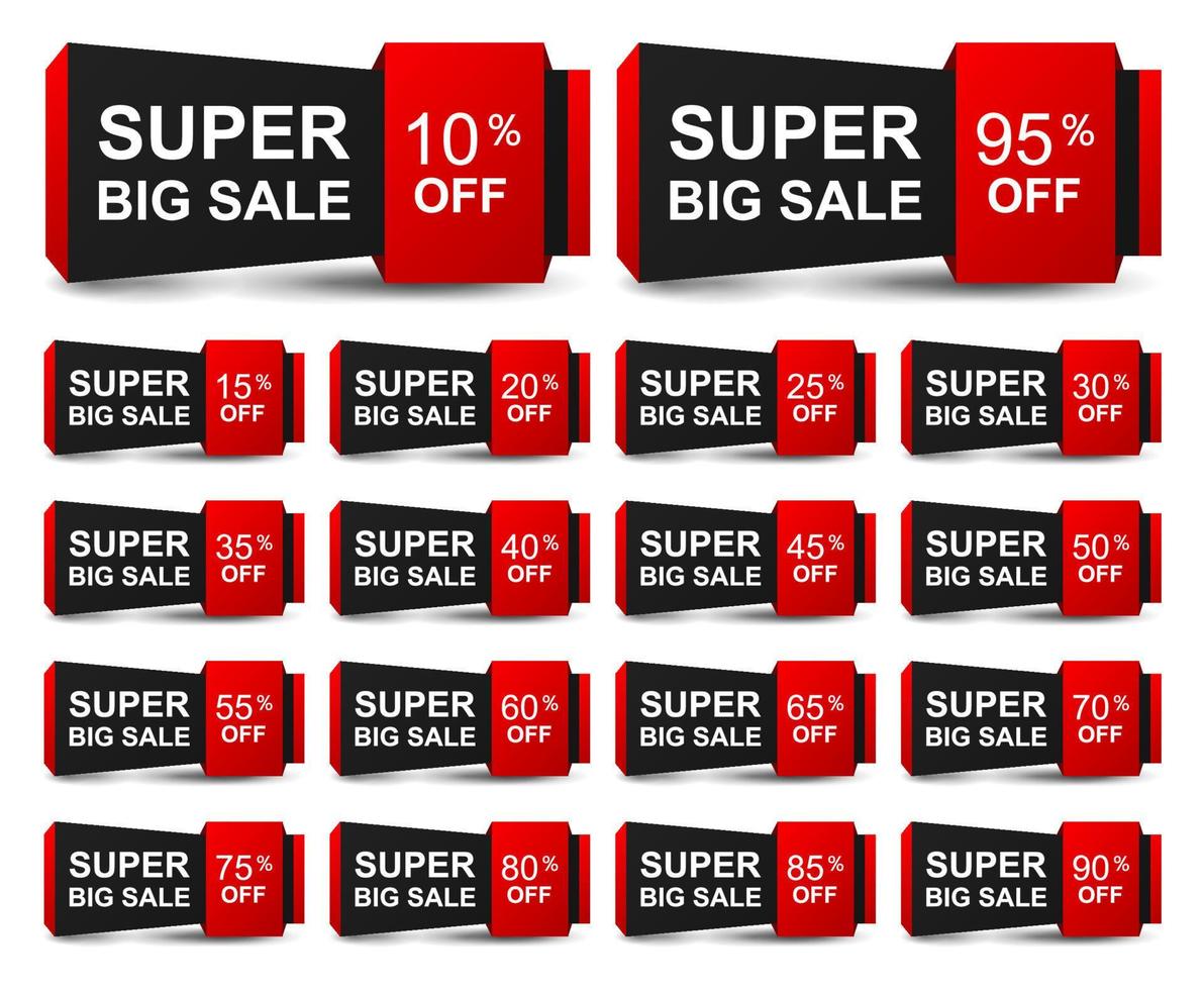 Sale and discount labels on white background vector
