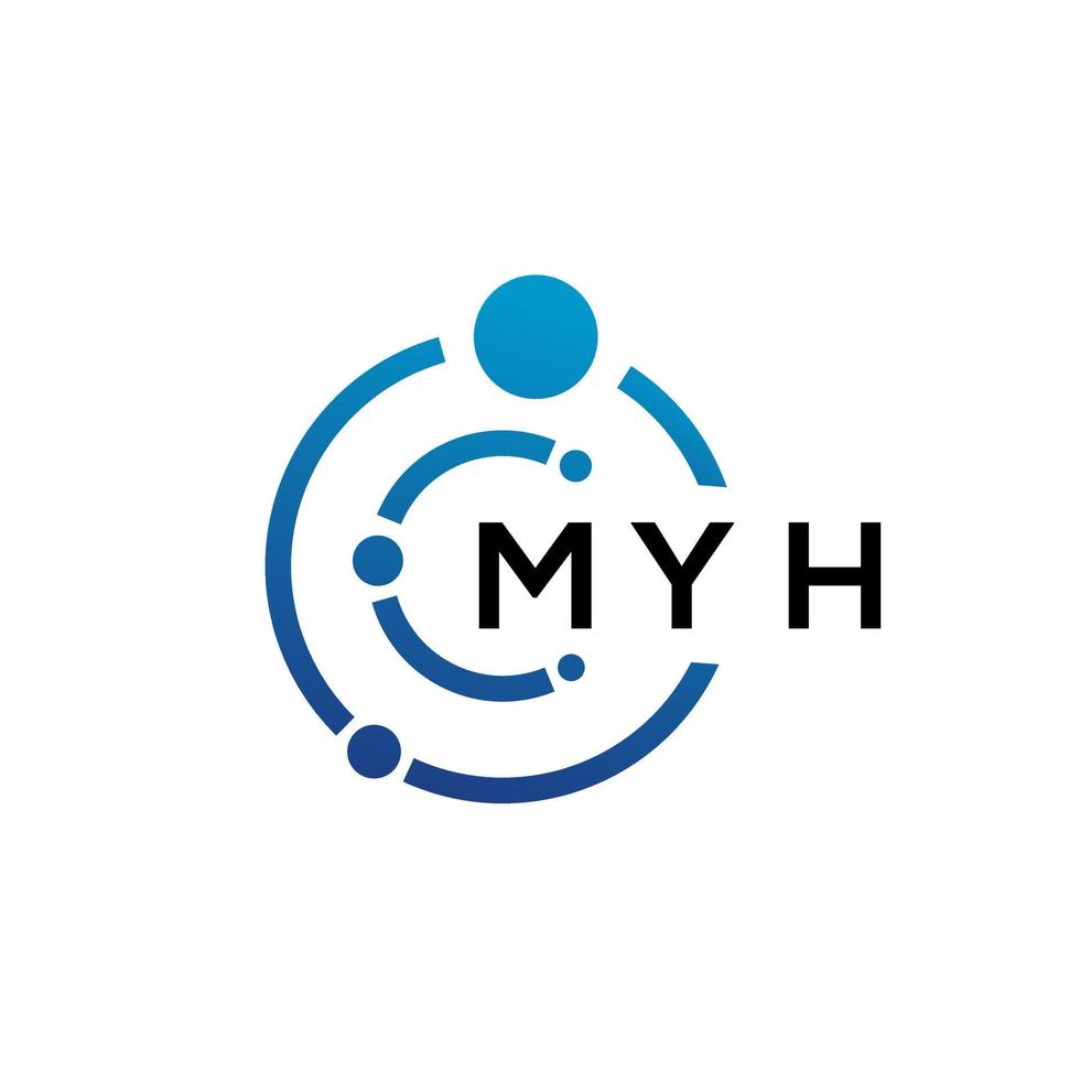 Diseño de logotipo de tecnología de letras myh sobre fondo blanco. myh creative initials letter it logo concepto. diseño de letra myh. vector