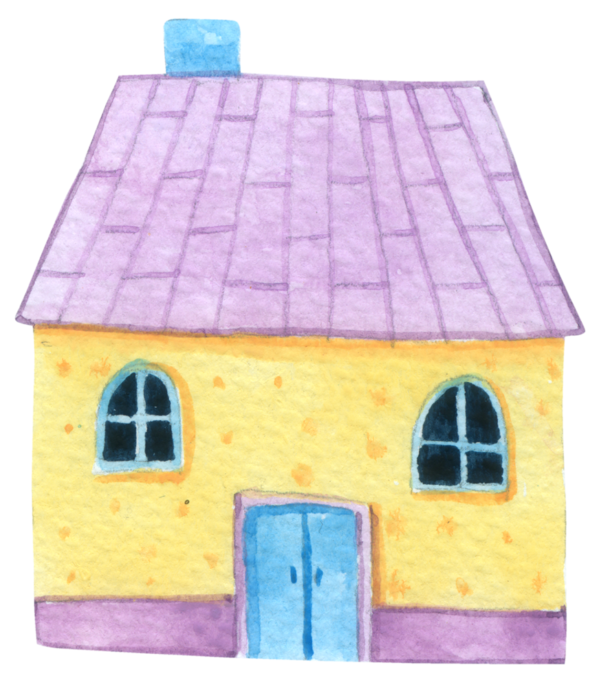 dessin animé maisons aquarelle png