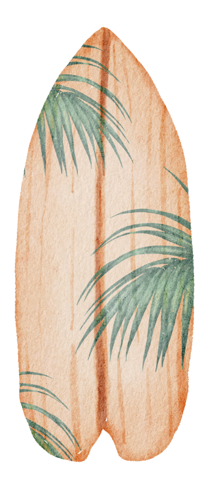 aquarelle d'été de planche de surf png