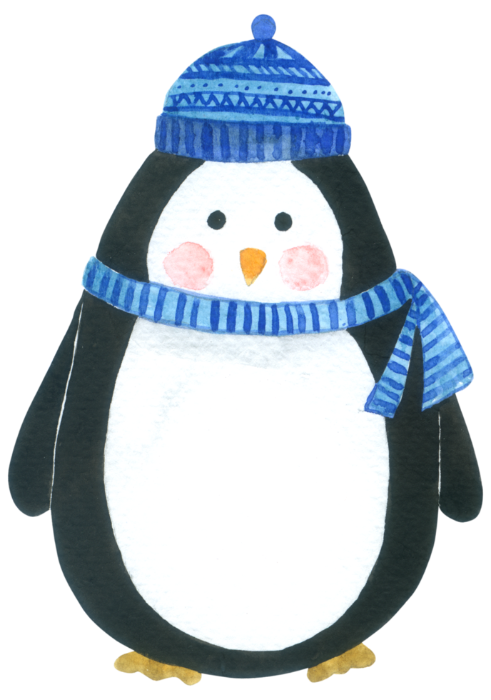 pingüino acuarela dibujos animados lindo png