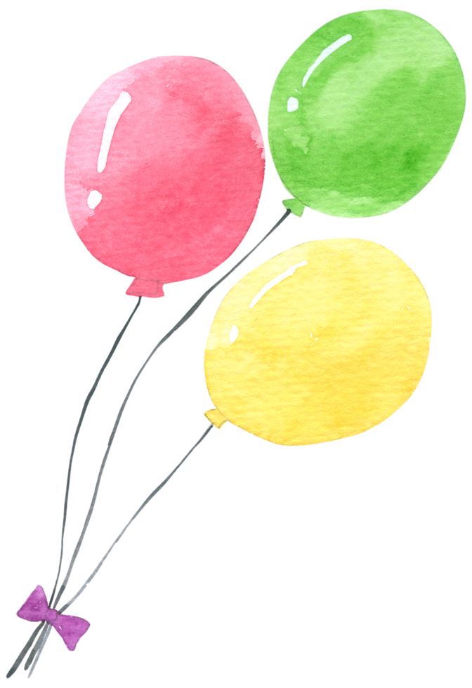 balloon watercolor cartoon png