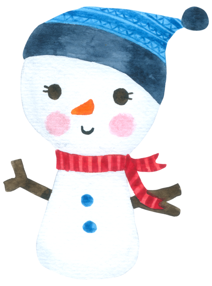 snowman watercolor cartoon cute png