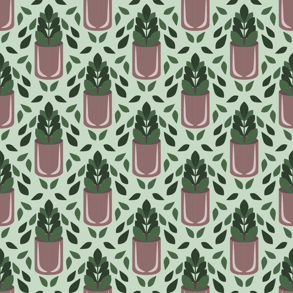 Seamless floral pattern with leaves vector