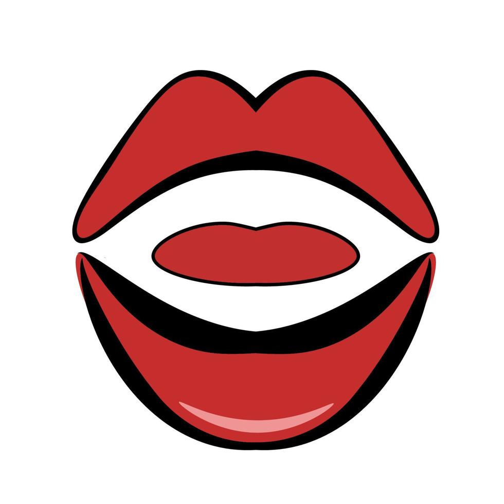 Isolated object. Lip drawing. vector