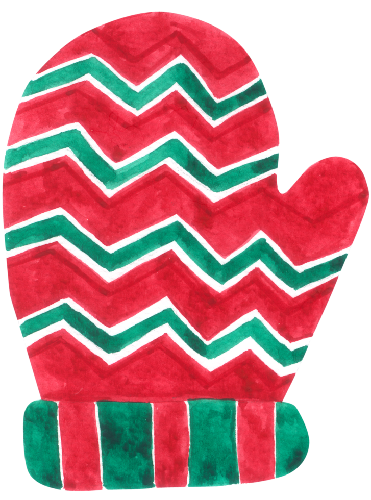 Christmas glove watercolor png