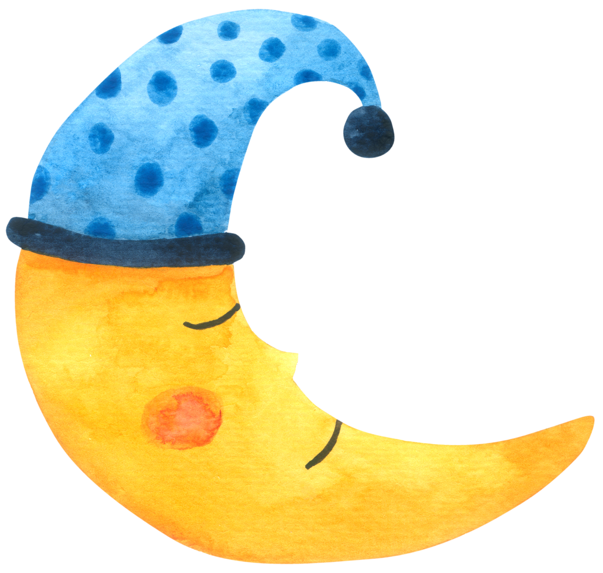 Free moon sleeping watercolor cartoon for kids 10180952 PNG with  Transparent Background