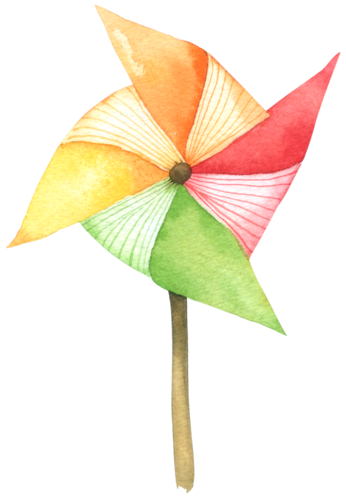 pinwheel watercolor hand paint png