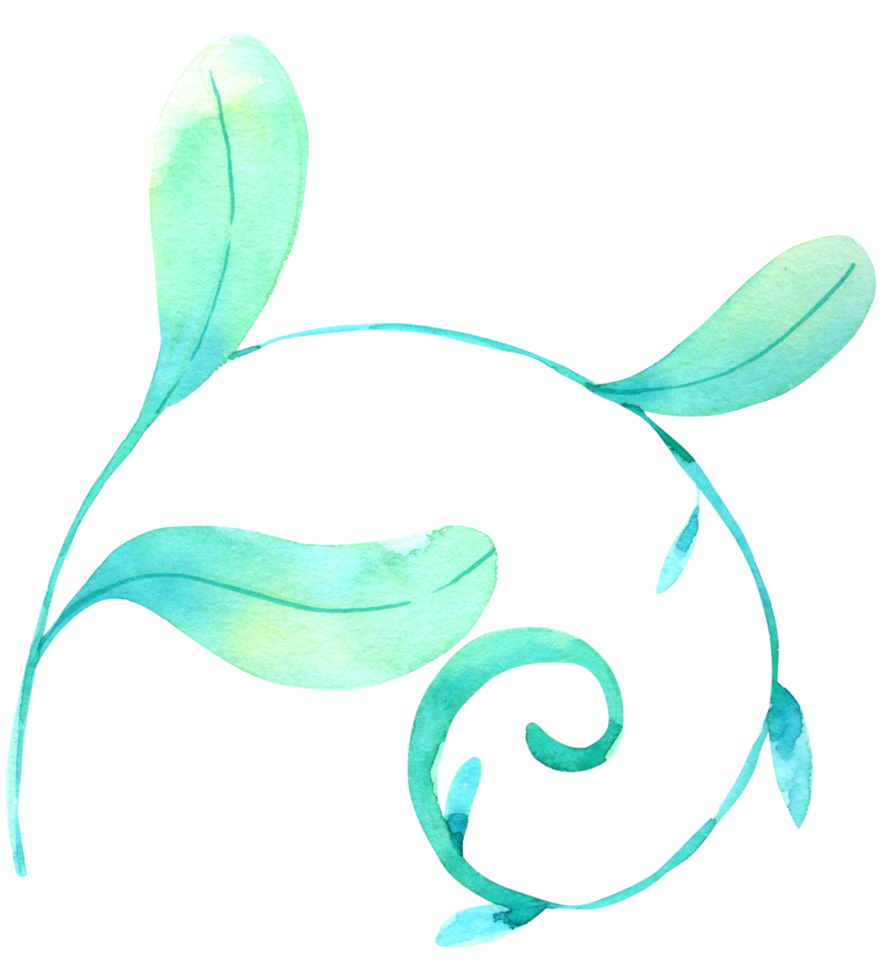 Green Leaf Element watercolor png