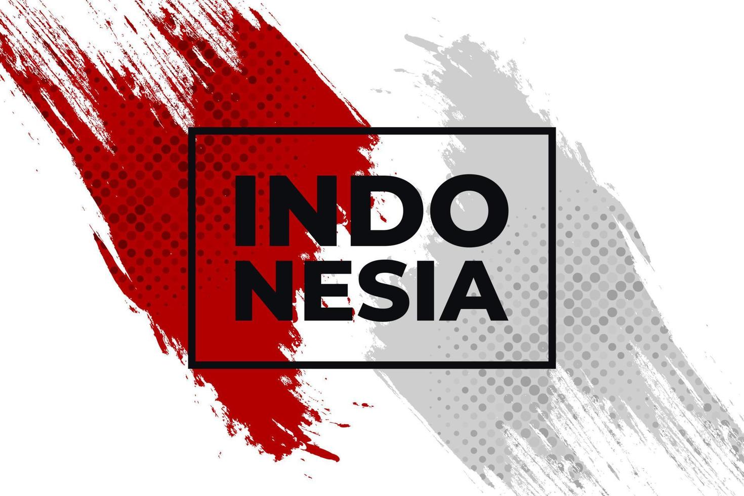 Indonesia Flag with Brush Concept. Happy Indonesian Independence Day. Flag of Indonesia in Grunge Style vector