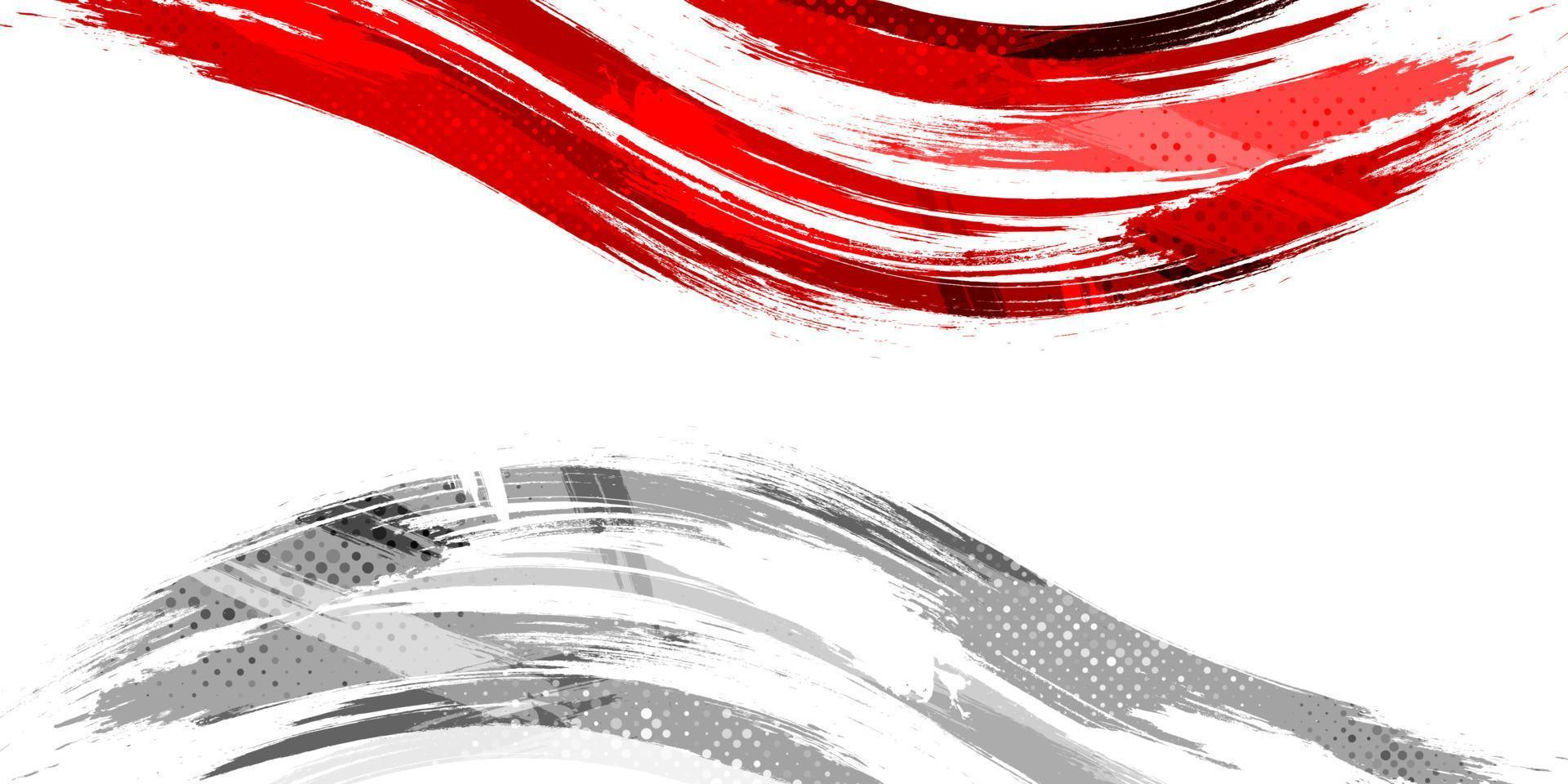 Indonesia Flag with Brush Concept. Happy Indonesian Independence Day. Flag of Indonesia in Grunge Style vector