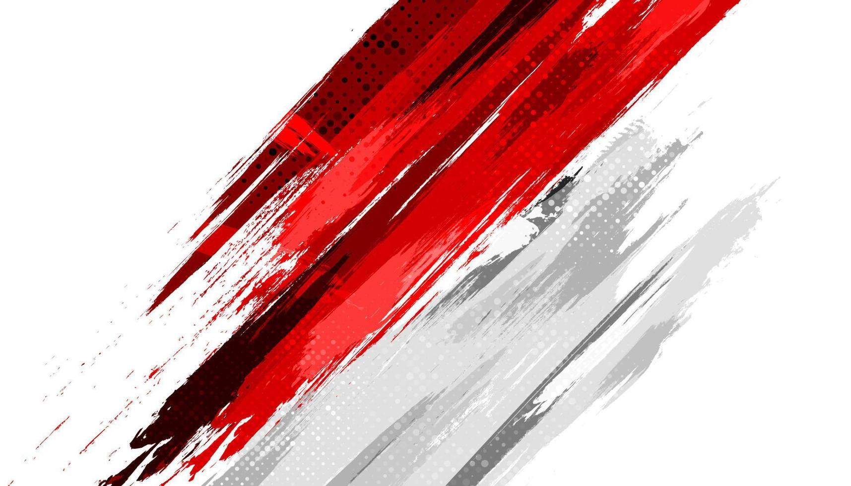 Indonesia Flag with Brush Concept. Happy Indonesian Independence Day. Flag of Indonesia in Grunge Style vector