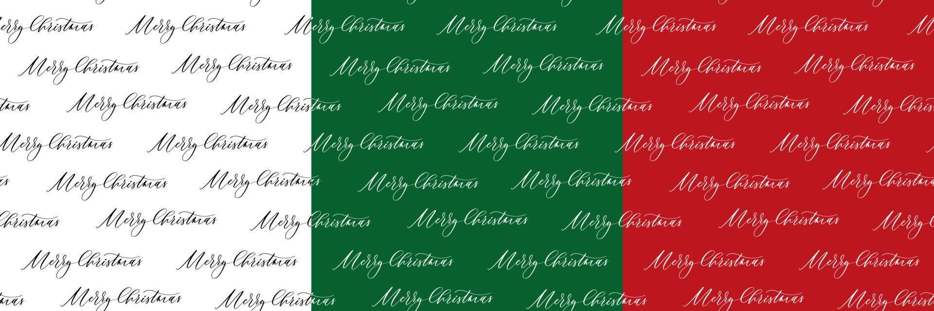 Merry Christmas Seamless vector festive pattern with lettering.