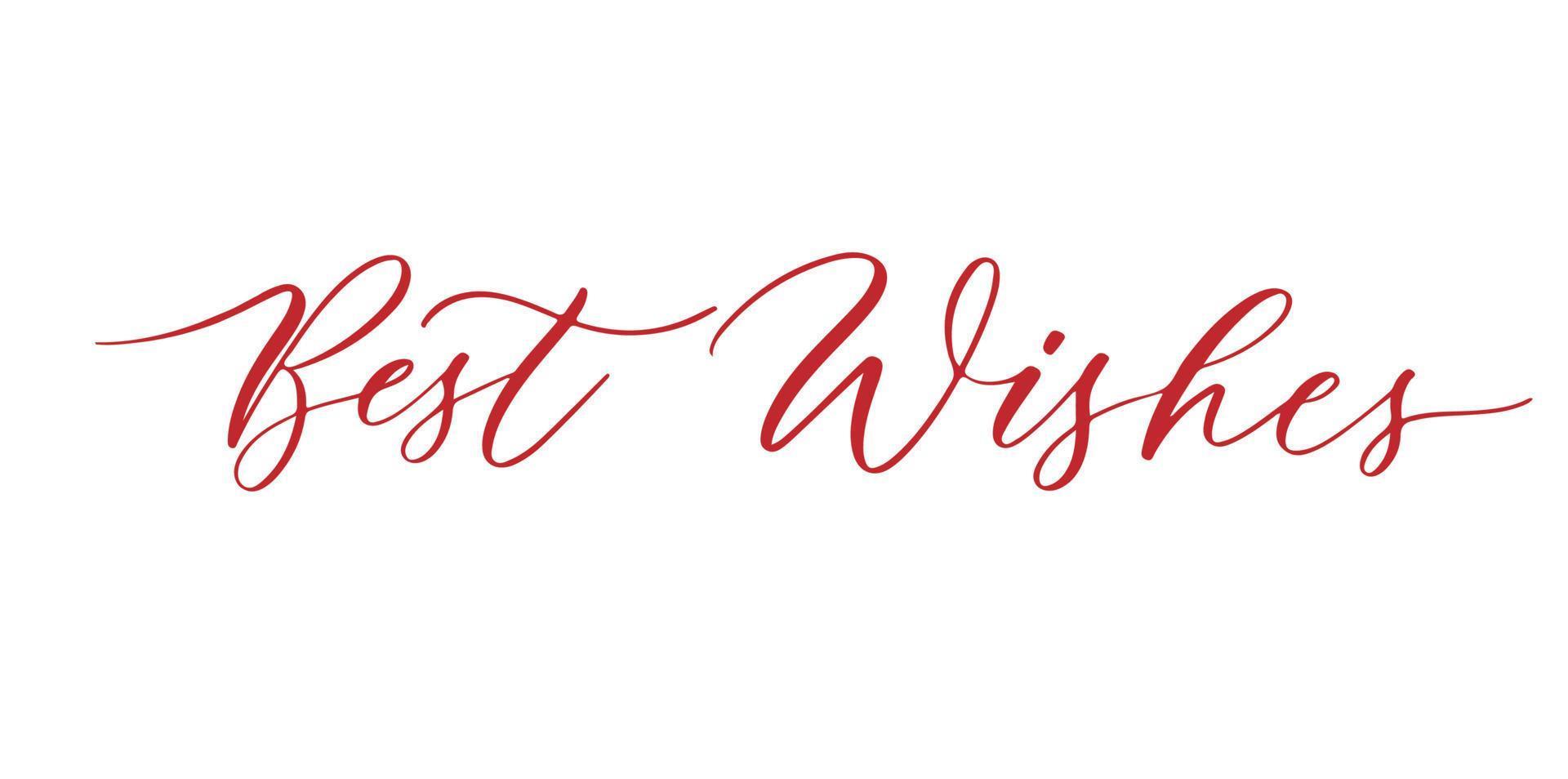 Best wishes - hand lettering inscription to winter holiday design, black and white ink calligraphy. vector