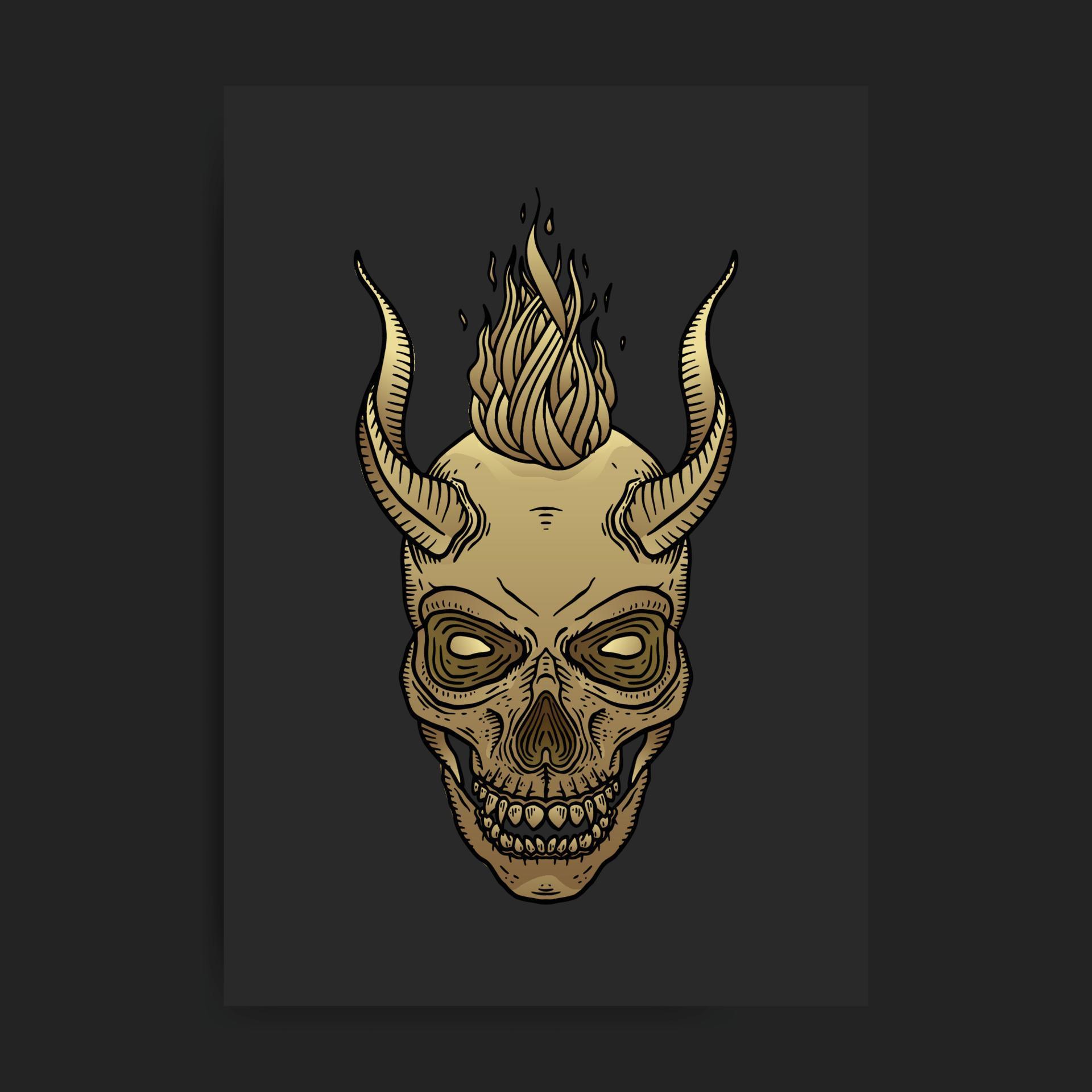 Devil skull head 10181271 Vector Art at Vecteezy