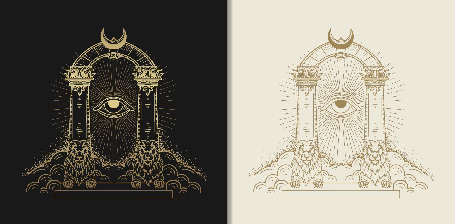 The gate of the universe the way to the throne of God vector