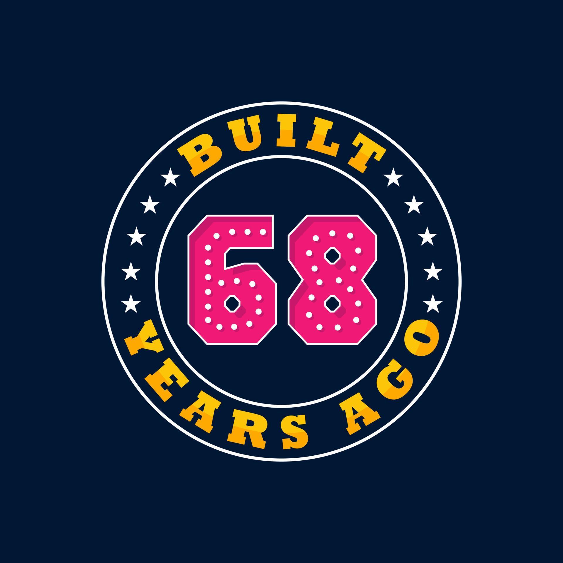 Built 68 years ago, 68th birthday celebration design 10181557 Vector Art at Vecteezy