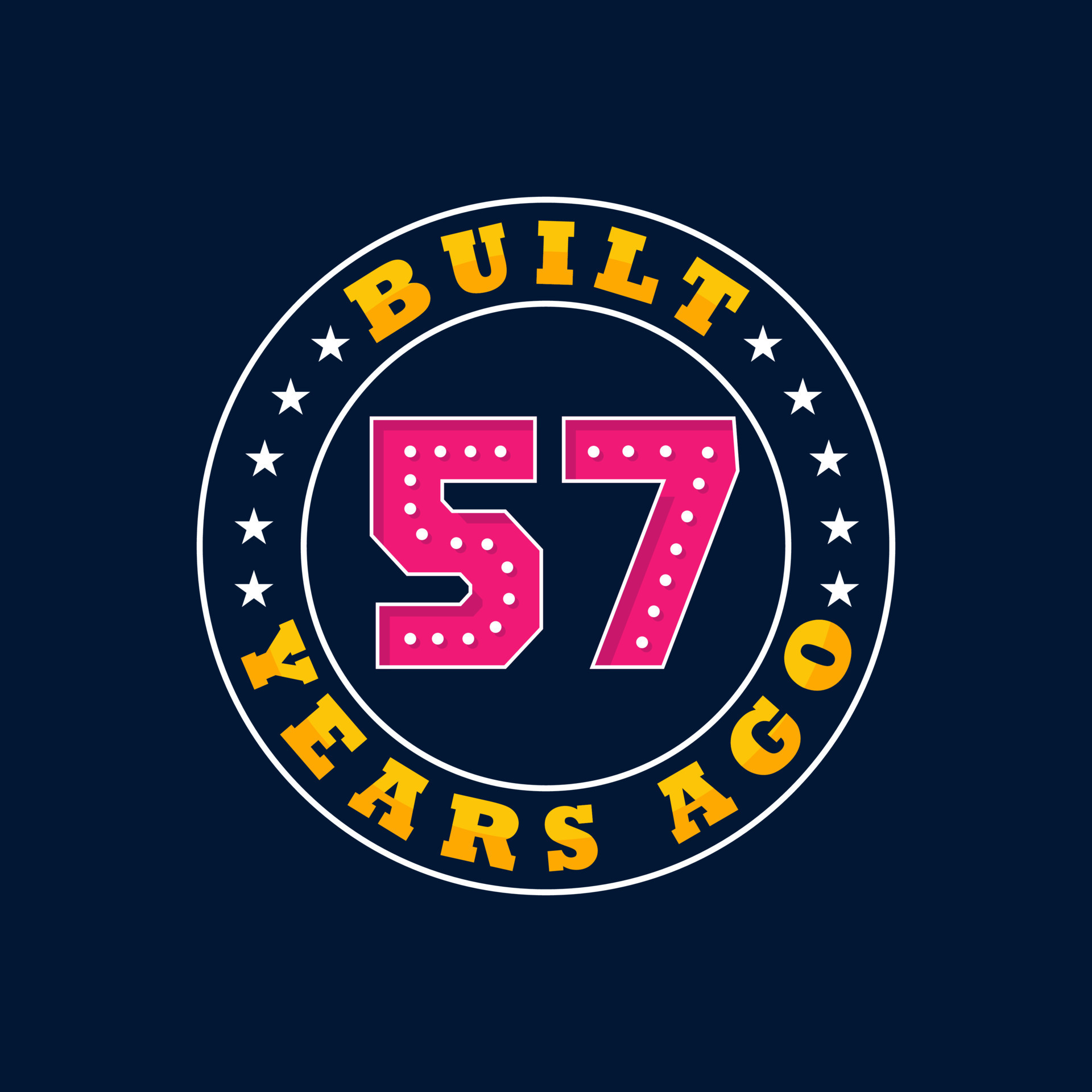 Built 57 Years Ago 57th Birthday Celebration Design 10181907 Vector