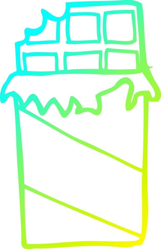 cold gradient line drawing cartoon chocolate bar vector