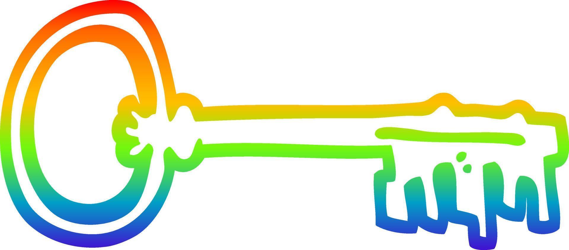 arco iris gradiente línea dibujo dibujos animados llave antigua vector