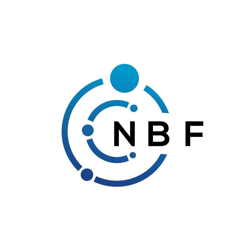 NBF letter technology logo design on white background. NBF creative initials letter IT logo concept. NBF letter design. vector