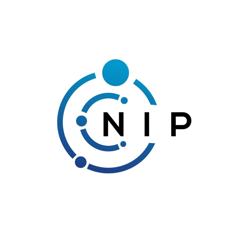 NIP letter technology logo design on white background. NIP creative initials letter IT logo