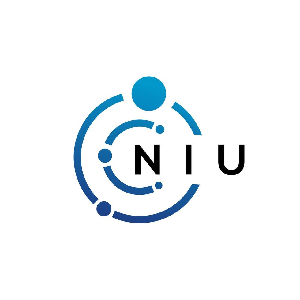 NIU letter technology logo design on white background. NIU creative initials letter IT logo concept. NIU letter design. vector