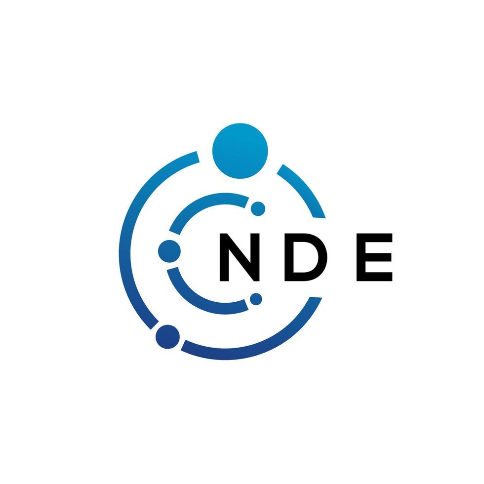 NDE letter technology logo design on white background. NDE creative initials letter IT logo concept. NDE letter design. vector