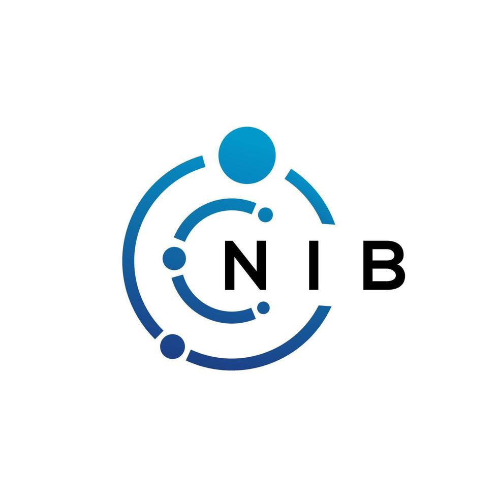 NIB letter technology logo design on white background. NIB creative initials letter IT logo concept. NIB letter design. vector