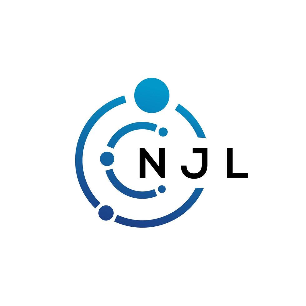 NJL letter technology logo design on white background. NJL creative initials letter IT logo concept. NJL letter design. vector