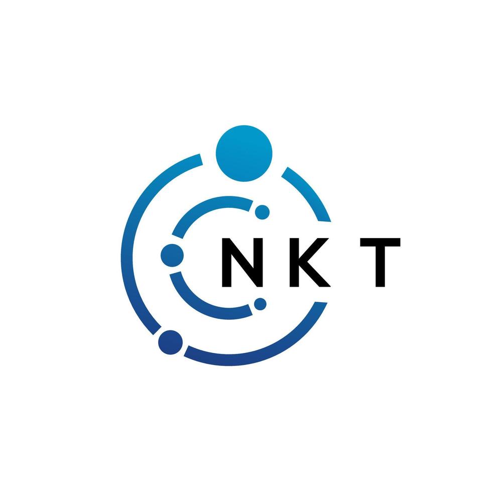NKT letter technology logo design on white background. NKT creative initials letter IT logo concept. NKT letter design. vector