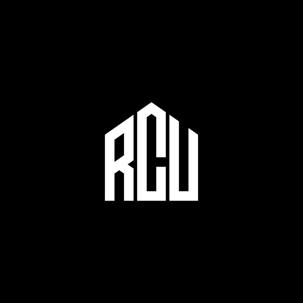 RCU letter design.RCU letter logo design on BLACK background. RCU creative initials letter logo concept. RCU letter design.RCU letter logo design on BLACK background. R vector