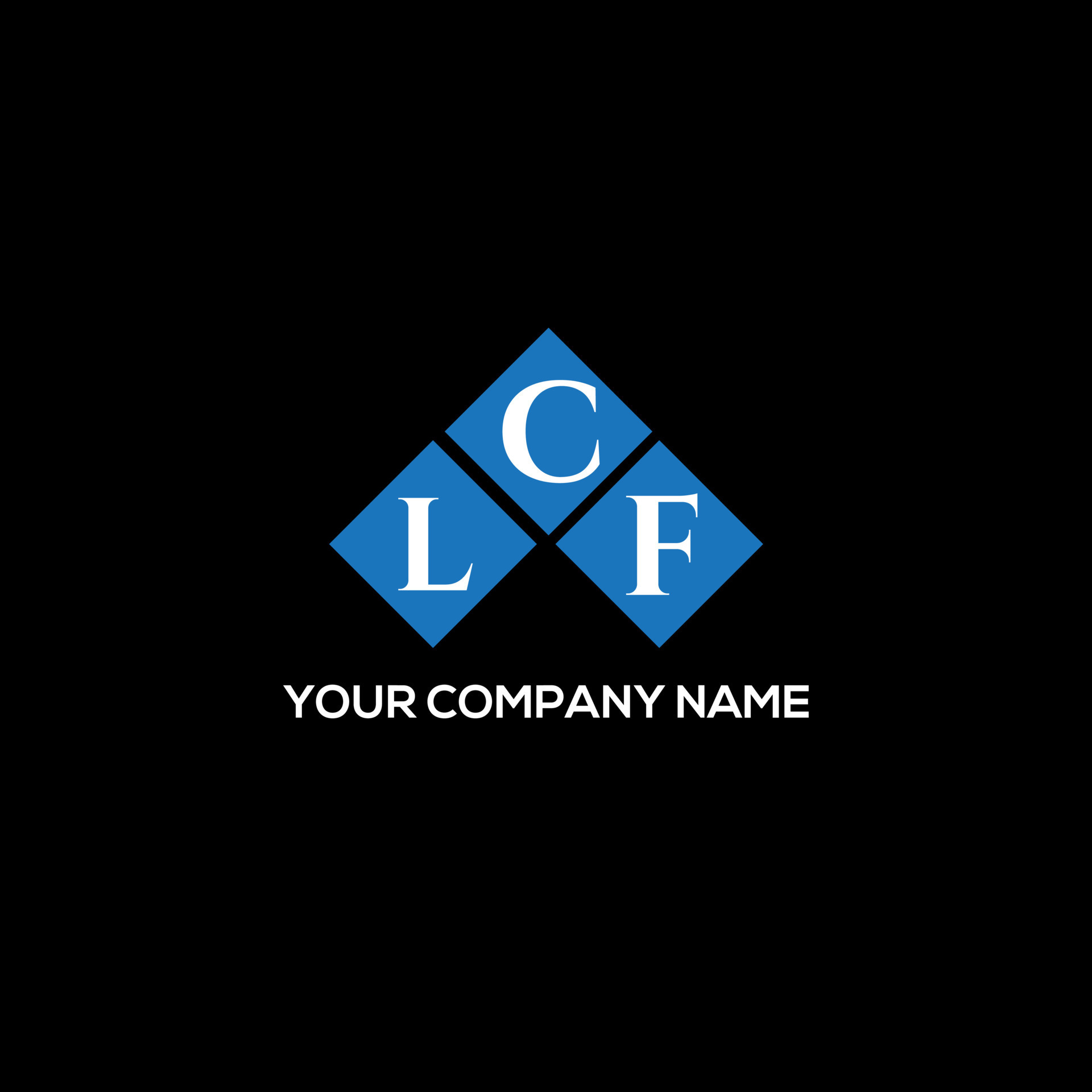 LCF letter logo design on BLACK background. LCF creative initials
