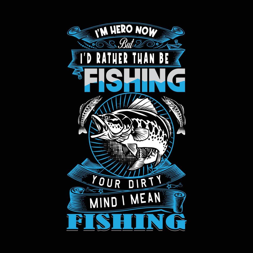 Fishing t shirt design vector