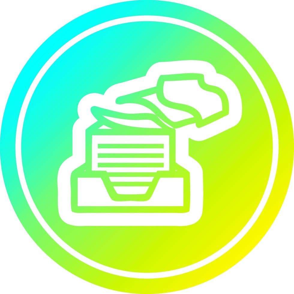 office paper stack circular in cold gradient spectrum vector