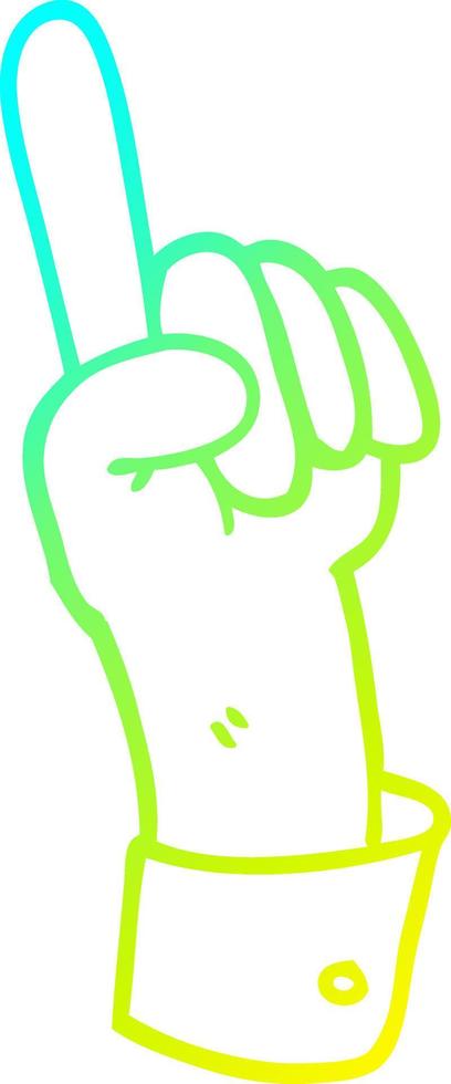 cold gradient line drawing carton of hand gesture vector