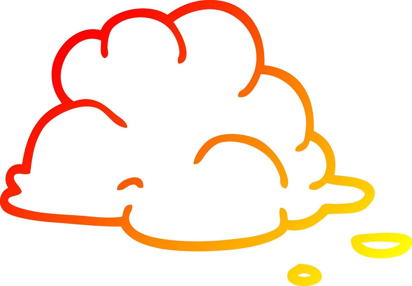 warm gradient line drawing cartoon fluffy white clouds vector